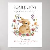 Somebunny Baby shower Invitation Wildflower Poster (Voorkant)