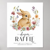 Somebunny Baby shower Luier Raffle Sign Poster (Voorkant)