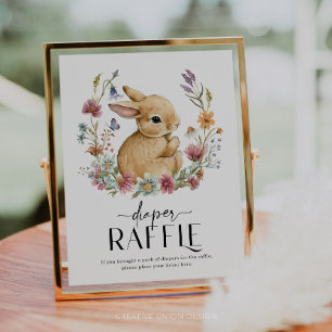 Somebunny Baby shower Luier Raffle Sign Poster