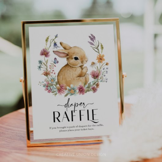 Somebunny Baby shower Luier Raffle Sign Poster