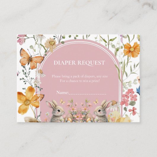 Somebunny Baby shower luier verloting aanvraag Informatiekaartje (Voorkant)
