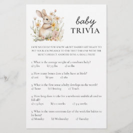 Somebunny Baby shower spel: Baby Trivia