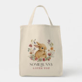 Somebunny Baby Shower Wildflower Boodschappentas Tote Bag (Achterkant)