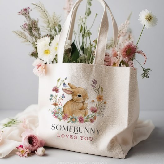 Somebunny Baby Shower Wildflower Boodschappentas Tote Bag