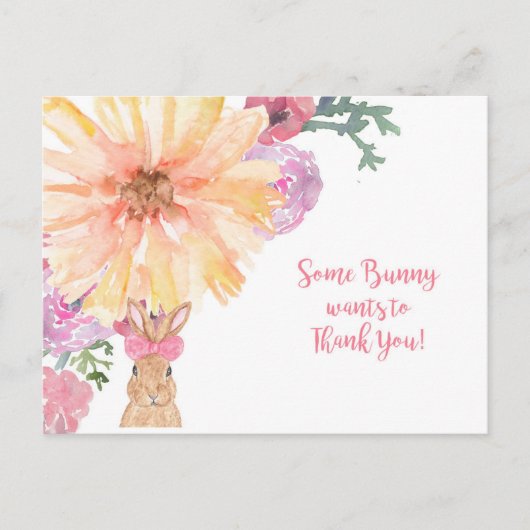 Somebunny Bedankt Briefkaart - Verjaardag of Pasen (Voorkant)