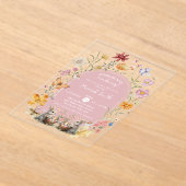 SomeBunny Easter Wildflower Baby shower Acryl Uitnodigingen (Laagn)