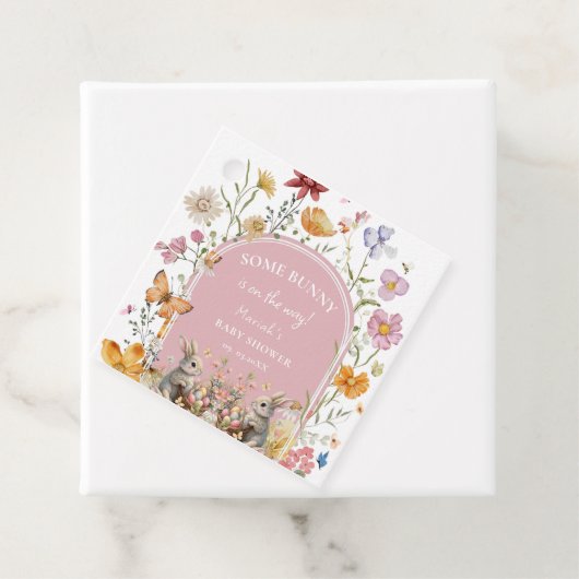 SomeBunny Easter Wildflower Baby shower Bedankjes Labels (In situ)