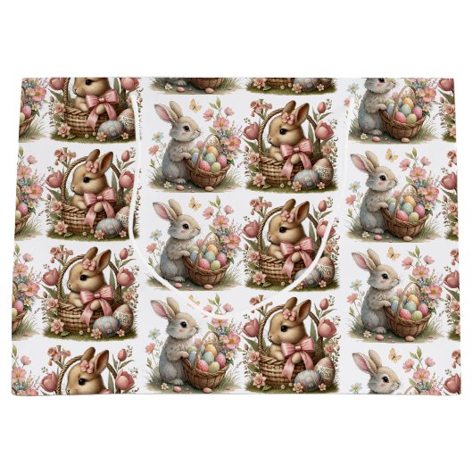 SomeBunny Easter Wildflower Baby shower Groot Cadeauzakje (Voorkant)