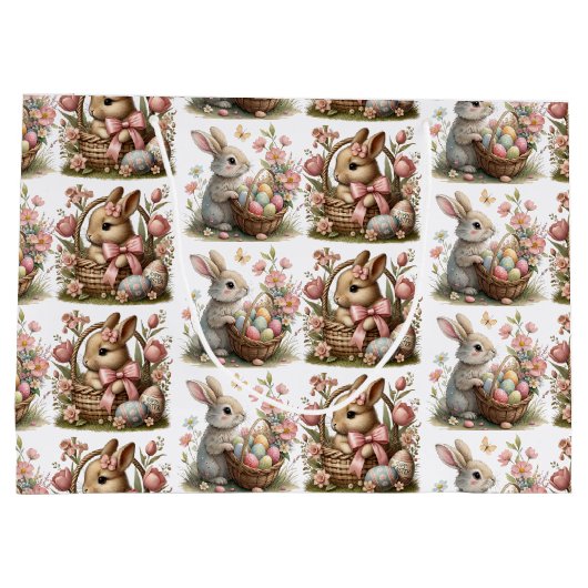 SomeBunny Easter Wildflower Baby shower Groot Cadeauzakje (Achterkant)