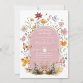 SomeBunny Easter Wildflower Baby shower Kaart (Voorkant)