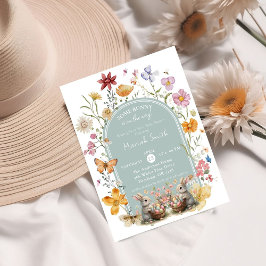 SomeBunny Easter Wildflower Baby shower Kaart