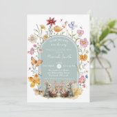 SomeBunny Easter Wildflower Baby shower Kaart (Staand voorkant)