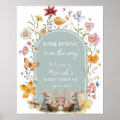 SomeBunny Easter Wildflower Baby shower welkom Poster (Voorkant)