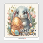 Somebunny houdt van je Paasvinyl Sticker (Vel)