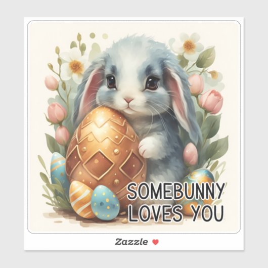 Somebunny houdt van je Paasvinyl Sticker (Vel)