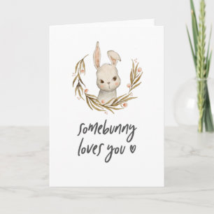 Somebunny houdt van je Sweet Rabbit Valentijnse Kaart