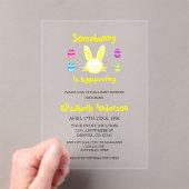 Somebunny Is Eggspecting Easter Baby Shower Acryl Uitnodigingen (Insitu (Draagbaar))