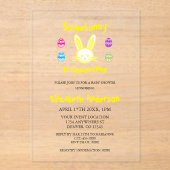 Somebunny Is Eggspecting Easter Baby Shower Acryl Uitnodigingen (Voorkant)