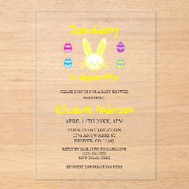 Somebunny Is Eggspecting Easter Baby Shower Acryl Uitnodigingen