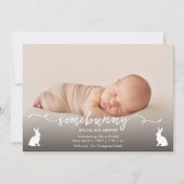 Somebunny Is Gearriveerd Baby Foto Aankondiging (Voorkant)