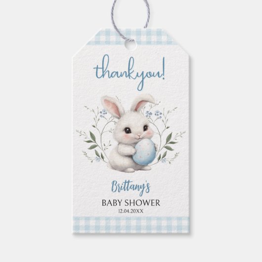 Somebunny is op het Way Boy Easter Baby shower Cadeaulabel (Voorkant)