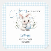 Somebunny is op het Way Boy Easter Baby shower Vierkante Sticker (Voorkant)