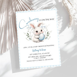 Somebunny is op weg jongens baby shower Pasen Kaart