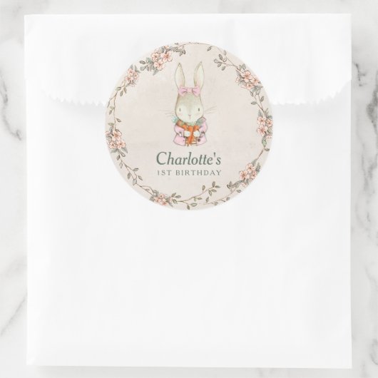 Somebunny is Turning One Birthday Favor Stickers (Tas)