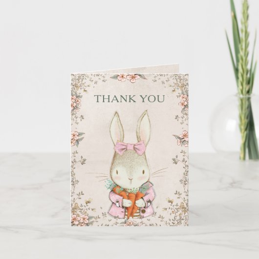 Somebunny is Turning One Birthday Thank You Card (Voorkant)