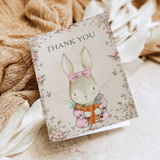 Somebunny is Turning One Birthday Thank You Card