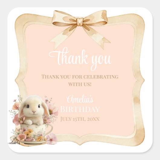 Somebunny is Turning One Favor Stickers (Voorkant)