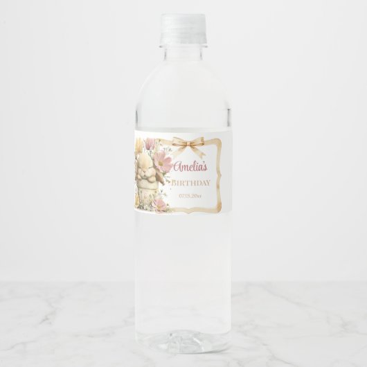 Somebunny is Turning One Food & Beverage Label Waterfles Etiket (Voorkant)