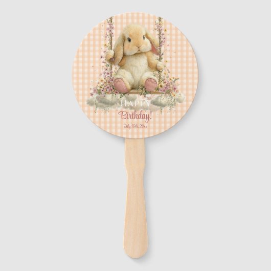 Somebunny is Turning One Handheld Party Fans Handwaaier (Achterkant)