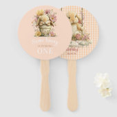 Somebunny is Turning One Handheld Party Fans Handwaaier (Voorkant en achterkant)
