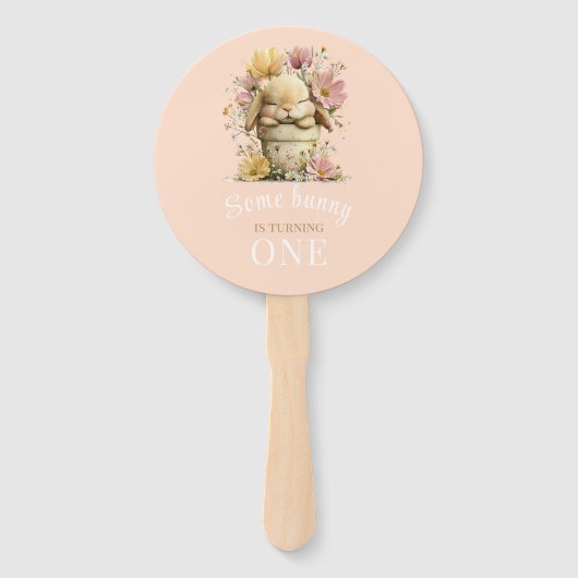Somebunny is Turning One Handheld Party Fans Handwaaier (Voorkant)