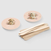 Somebunny is Turning One Invitation Peach Gingham Handwaaier (Niet-gemonteerd)