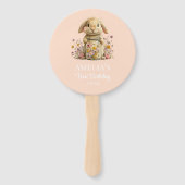 Somebunny is Turning One Invitation Peach Gingham Handwaaier (Voorkant)