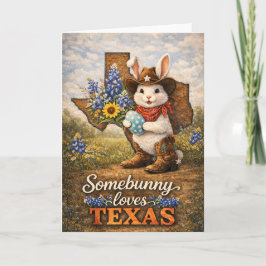 Somebunny Loves Texas Pasen Wenskaart Kaart