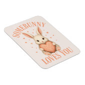 Somebunny Loves You Cute Bunny on Soft Blush Magneet (Rechterzijde)