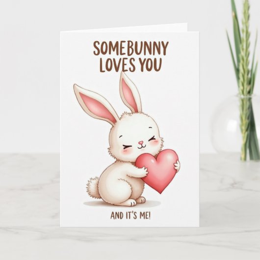 Somebunny Loves You Heart Card Kaart (Voorkant)