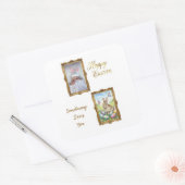 Somebunny Loves You Photo Frame Easter Vierkante Sticker (Envelop)