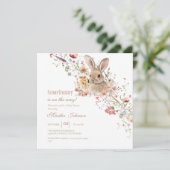 Somebunny op weg naar Easter Wildflower baby showe Kaart (Staand voorkant)