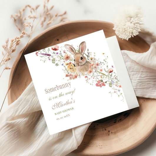 Somebunny op weg naar Easter Wildflower baby showe Servet