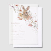 Somebunny op weg naar Easter Wildflower baby showe Vellum Uitnodigingen (Offset)