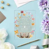 SomeBunny Pasen Wilde Bloem Baby Shower Acryl Uitnodigingen (Insitu (Huwelijk))