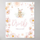 Somebunny Rabbit Baby shower Drinken Poster (Voorkant)