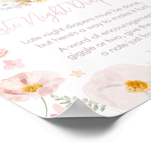 Somebunny Rabbit Baby shower Late Night Luiers Poster (Hoek)