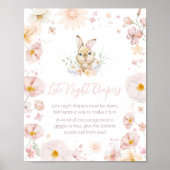 Somebunny Rabbit Baby shower Late Night Luiers Poster (Voorkant)