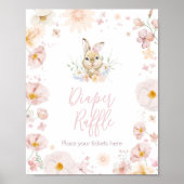 Somebunny Rabbit Baby shower Luier Raffle Poster (Voorkant)