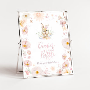 Somebunny Rabbit Baby shower Luier Raffle Poster